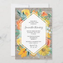 Invitación Ducha nupcial del marco floral de la floración de