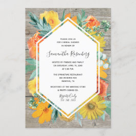 Invitación Ducha nupcial del marco floral de la floración de