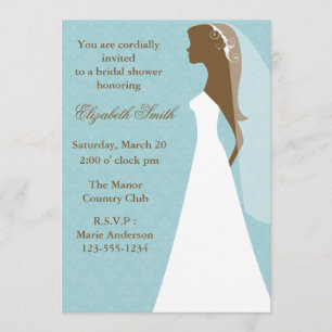 Invitación Ducha nupcial del modelo del damasco de la