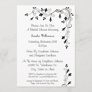 Invitación Ducha nupcial del modelo floral elegante simple