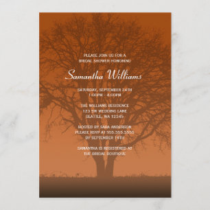 Invitación Ducha nupcial del roble anaranjado rústico