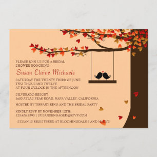 Invitación Ducha nupcial del roble de los corazones de los