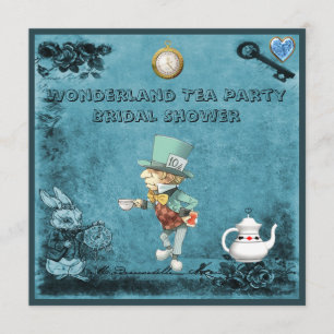 Invitación Ducha nupcial del sombrerero de la fiesta del té
