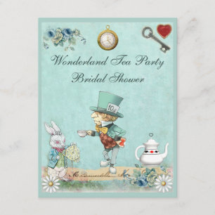 Invitación Ducha nupcial del sombrerero de la fiesta del té
