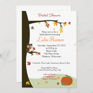 Invitación Ducha nupcial del tema del otoño