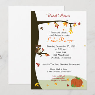 Invitación Ducha nupcial del tema del otoño