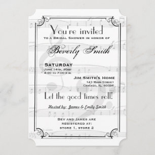 Invitación Ducha nupcial del tema musical