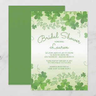 Invitación Ducha nupcial del trébol irlandés moderno