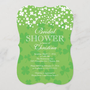 Invitación Ducha nupcial del trébol irlandés moderno de la