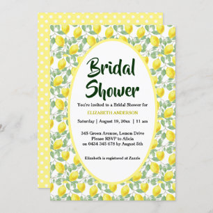 Invitación Ducha nupcial del verde amarillo del árbol de