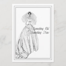 Invitación Ducha nupcial del vestido de boda del vintage algo