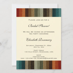 Invitación Ducha nupcial del vintage, rayas calientes del