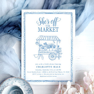 Invitación Ducha nupcial dibujada por mano de mercado