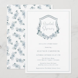 Invitación Ducha Nupcial Dusty Blue