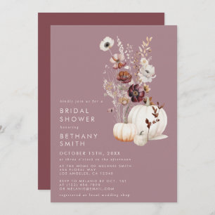 Invitación Ducha nupcial elegante de calabaza floral
