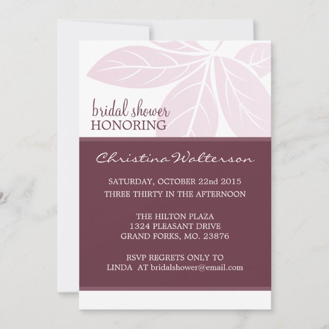 Invitación Ducha nupcial elegante de chocolate moderno (Anverso)