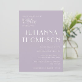 Invitación Ducha nupcial elegante de estilo lilac Art Deco