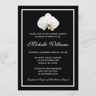 Invitación Ducha nupcial elegante de la orquídea blanca y