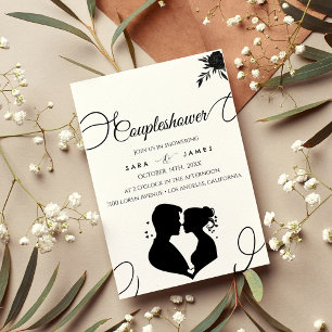 Invitación Ducha nupcial elegante de parejas de guiones