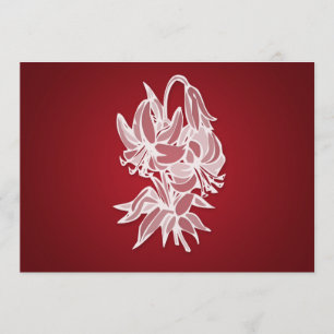 Invitación Ducha nupcial elegante del ramo rojo del lirio