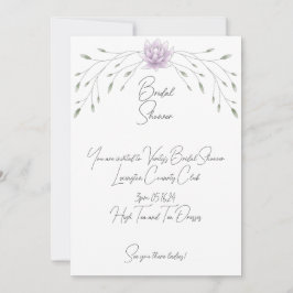 Invitación Ducha nupcial Elegante hoja y Lotus rosa