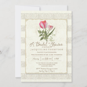 Invitación Ducha nupcial Elegante Jardín Boda de Tulipanes Fl