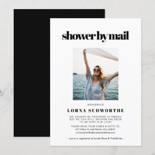 Invitación Ducha nupcial elegante y de moda por correo