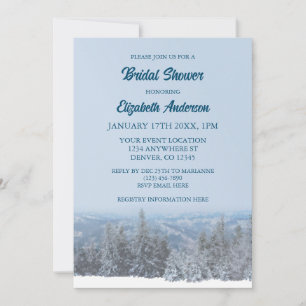Invitación Ducha nupcial en el bosque de montaña Snowley