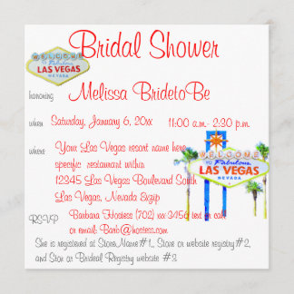 Invitación Ducha nupcial en Las Vegas