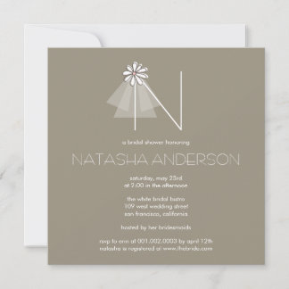 Invitación Ducha nupcial en monograma de flor de margarita