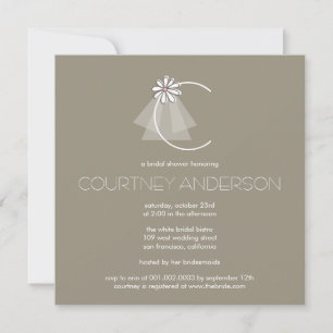 Invitación Ducha nupcial en monograma de flor de margarita