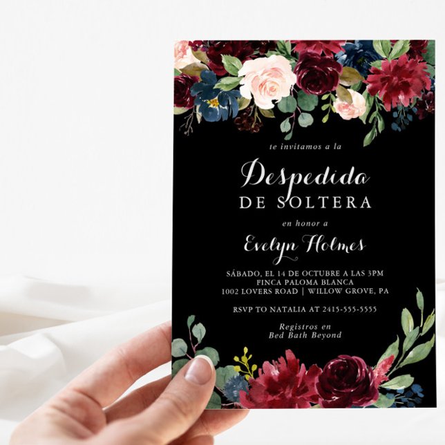 Invitación Ducha nupcial española botánica rusa (Subido por el creador)