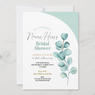 Invitación Ducha nupcial Fiesta Eucalyptus Green Lees Mint