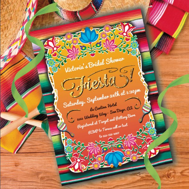 Invitación Ducha nupcial Fiesta Fiesta  Purpurina de oro (Subido por el creador)