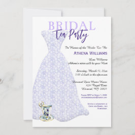Invitación Ducha nupcial Fiesta Lavender vestido de novia