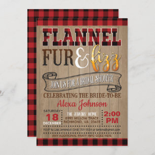 Invitación Ducha nupcial Flannel Fur y Fizz