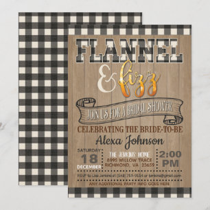 Invitación Ducha nupcial Flannel y Fizz - Blanco