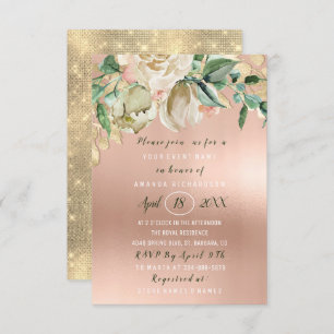 Invitación Ducha nupcial Flor Brunch Rosas de la piel Rubor