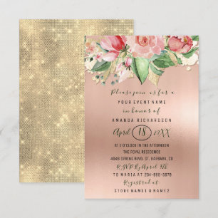 Invitación Ducha nupcial Flor Brunch Rosas de menta Rubor Ros