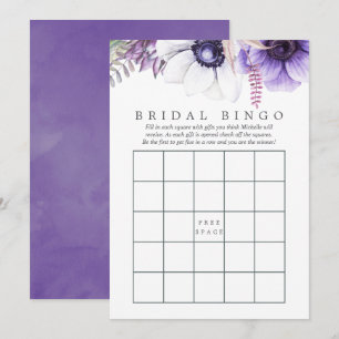 Invitación Ducha Nupcial Floral Acuarela Violeta Polvoriento 