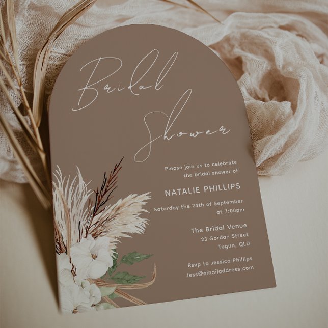 Invitación Ducha nupcial floral blanca Boho Arch (Subido por el creador)