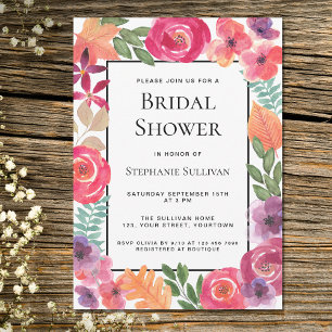Invitación Ducha nupcial floral colorida