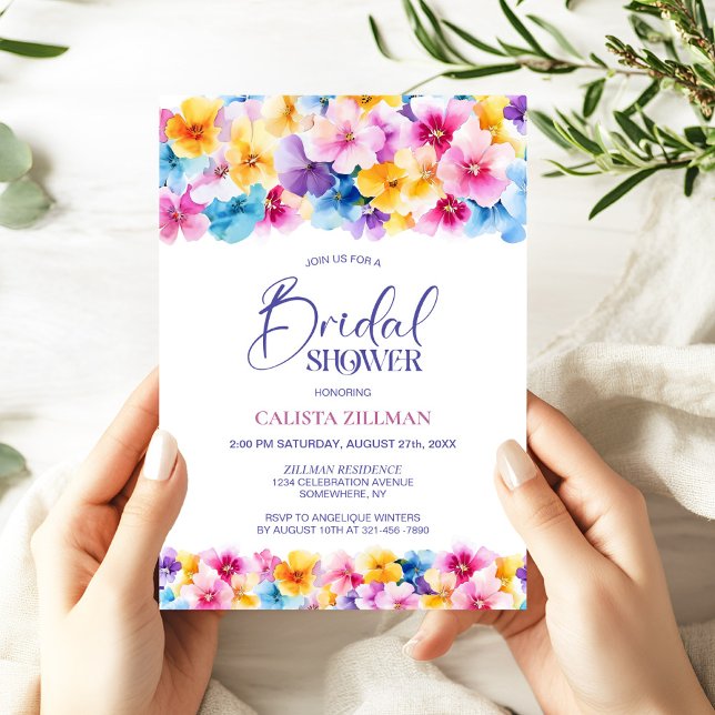 Invitación Ducha nupcial floral colorida (Subido por el creador)