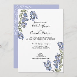 Invitación Ducha nupcial floral con histeria de la mano