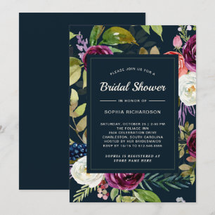 Invitación Ducha nupcial floral de Boho el   de la acuarela