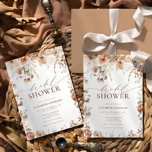Invitación Ducha nupcial floral de Boho neutro y rusa