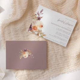 Invitación Ducha nupcial floral de Boho otoño