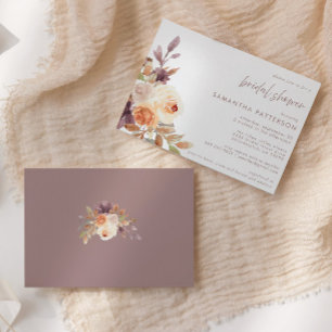 Invitación Ducha nupcial floral de Boho otoño