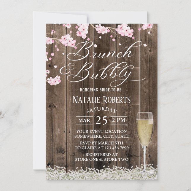 Invitación Ducha nupcial floral de brunch (Anverso)