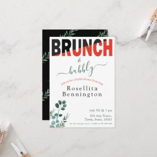 Invitación Ducha nupcial floral de brunch y eucalipto